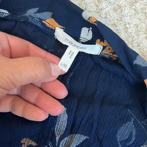 Maurice’s Navy Floral Kimono Cover Up Size L/LX - Picture 4 of 6